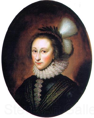Cornelius Johnson Portrait of Susanna Temple (Lady Lister) Norge oil painting art